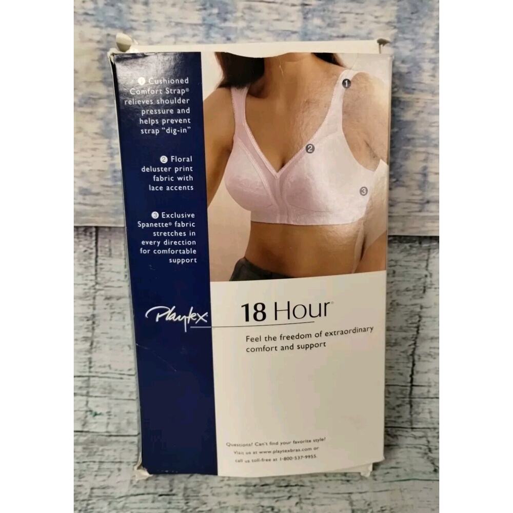 Playtex 42C 18-Hour Original Comfort Strap Wirefree Bra Style 4693 Rosewater